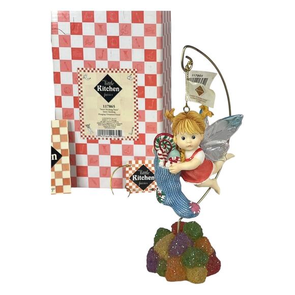 NEW My Little Kitchen Fairies SWEET STOCKING FAIRIE Ornament Gumdrop Stand BOX - Picture 7 of 7